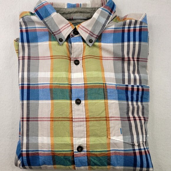 Woolrich Mens Modern Fit Plaid Button-Up Long Sleeve Shirt XL Organic Cotton - Picture 3 of 10